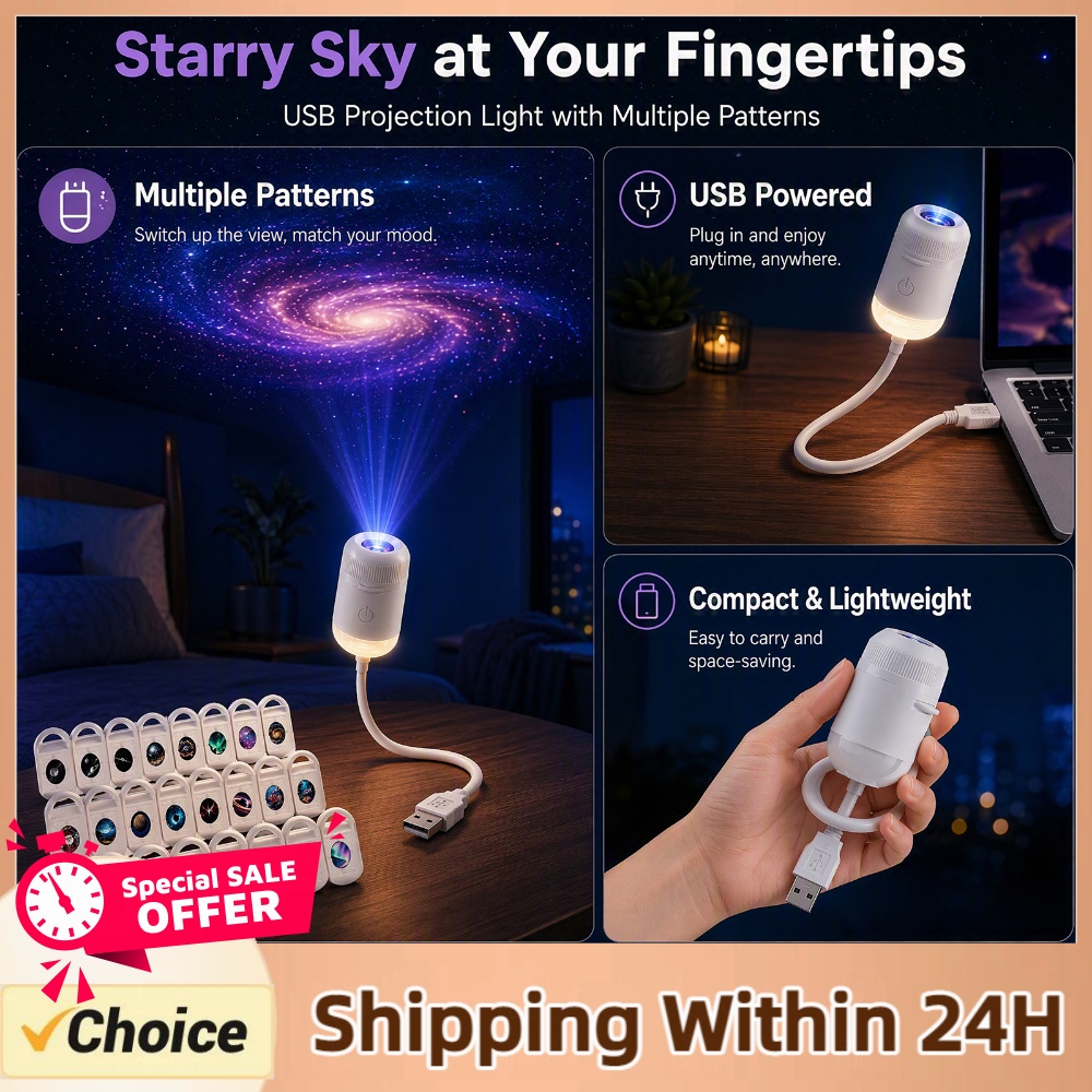 Home Decor Lamp - Projektor Gwiaździstego Nieba USB, Lampa HD