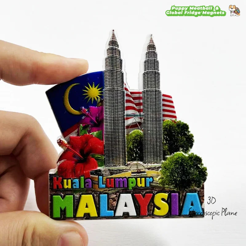 Home Decor Kuala Lumpur - Magnes na lodówkę 3D Wieże bliźniacze
