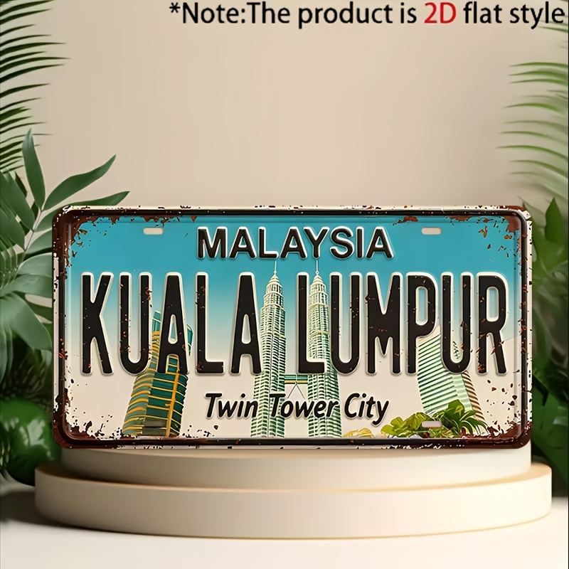 Home Decor Kuala Lumpur - Płaska tablica dekoracyjna 2D, 1 szt.,
