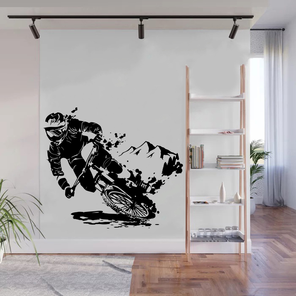 Home Decor Vinyl Flooring - Nowoczesna naklejka ścienna MTB motor terenowy