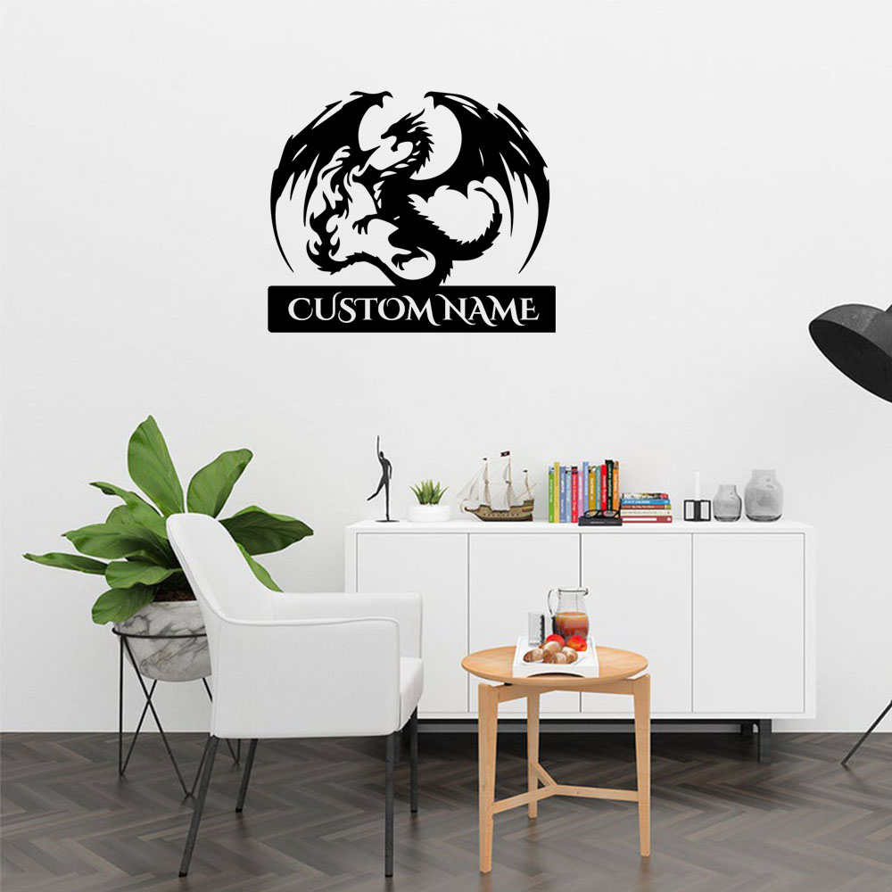 Home Decor Sticker - 1 szt. Uroczy Smok z Własnym