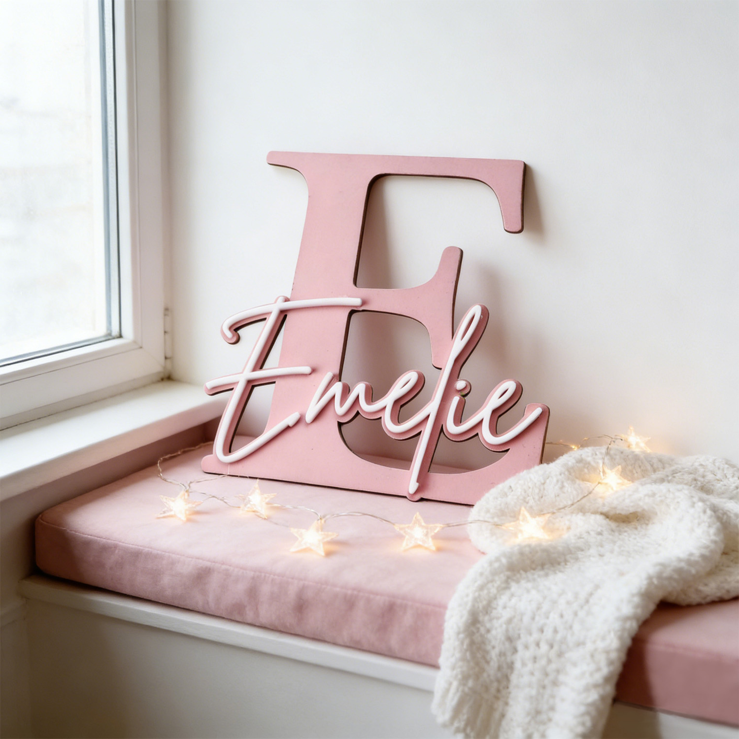 Home Decor Happy - 1 szt. Dwupoziomowa drewniana tabliczka z