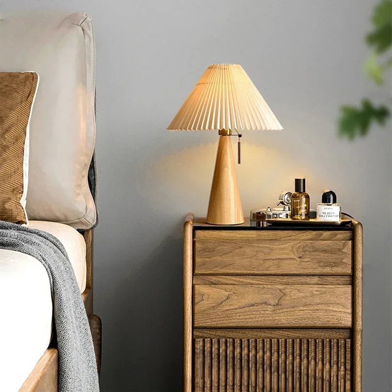 Home Decor Lamp - Retro Plisowana Lampa Stołowa Nordic z
