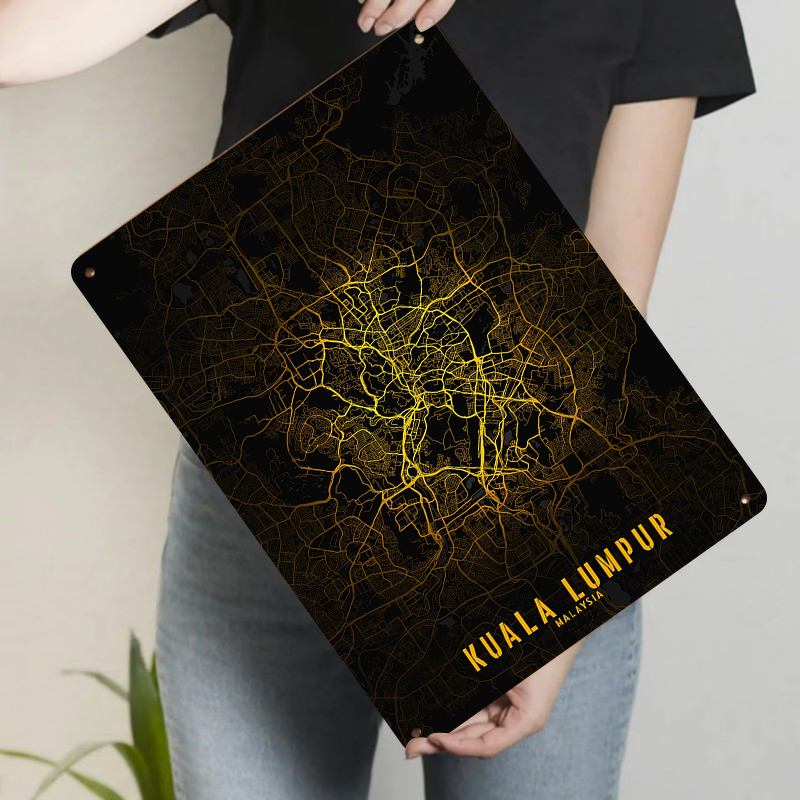 Mapa Kuala Lumpur Metalowa Dek – Home Decor Kuala Lumpur recenzja i cena