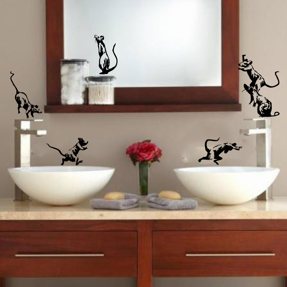 5 sztuk Banksy toaleta szczury – Home Decor Vinyl Flooring recenzja i cena