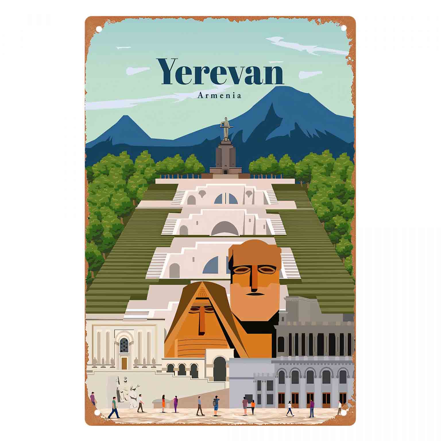 2D PŁASKA METALOWA TABLICA ZE  – Home Decor Yerevan recenzja i cena