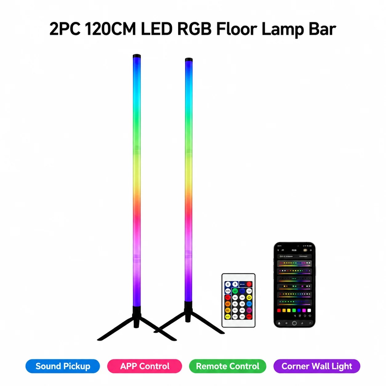 2 SZT. Lampa podłogowa RGB 120 – Home Decor Lamp recenzja i cena