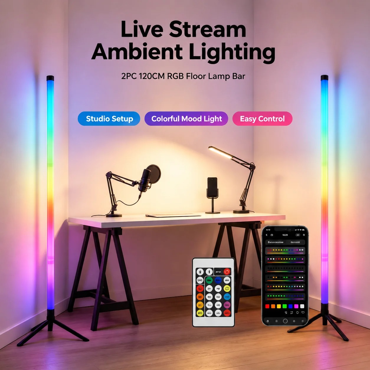 2 SZT. Lampa podłogowa RGB 120 – Home Decor Lamp recenzja i cena